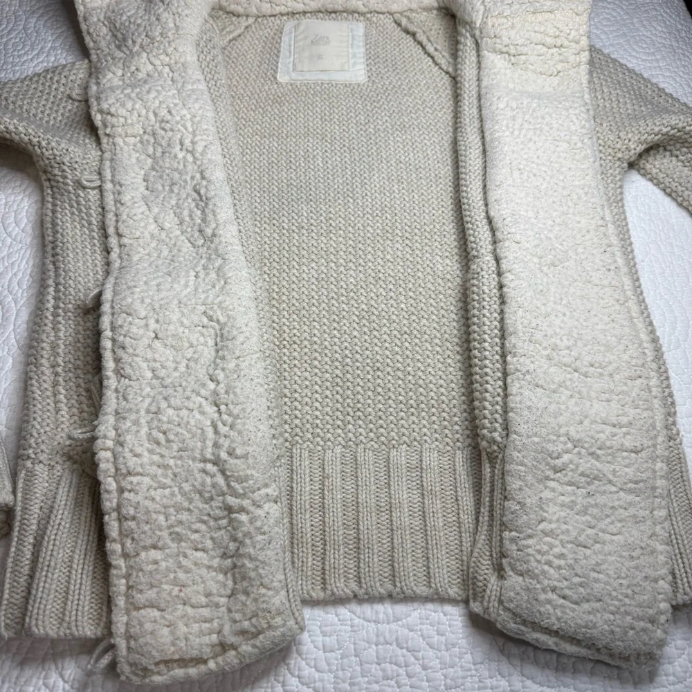Zara Cream Button-Up Hooded Cardigan - Picture 12 of 12